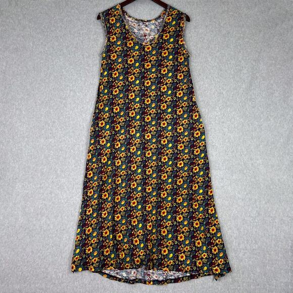 Natural Life Floral Hangout Cotton Sleeveless Midi Dress Size XS/S - Picture 2 of 10